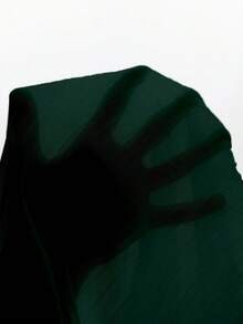 Elenzga 大码女式褶皱宽松舒适露肩直筒纯色连衣裙，休闲简约优雅，适合日常穿着，浪漫度假 - 墨綠色 - 查看 4