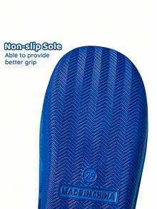 SHEIN | PAW Patrol Zapatillas de estar por casa suaves y cálidas con bordado de dibujos animados Chase azul para niños y niñas, suela ligera y duradera de EVA, uso en interiores con banda elástica antideslizante, para primavera, otoño e invierno