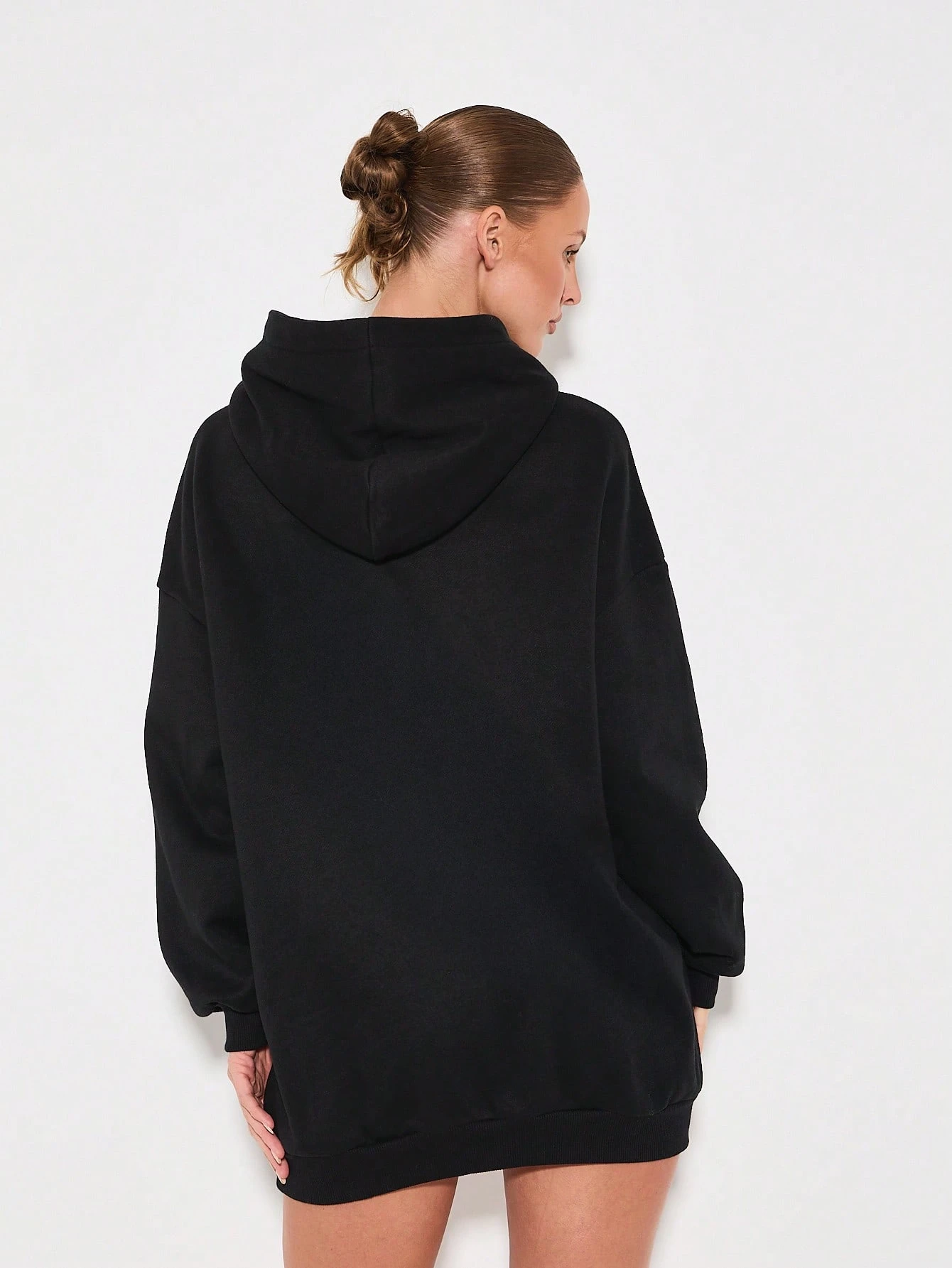 KIZN Oversized Hoodie Mini Dress With Front Pockets