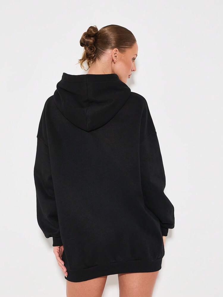 KIZN Oversized Hoodie Mini Dress With Front Pockets