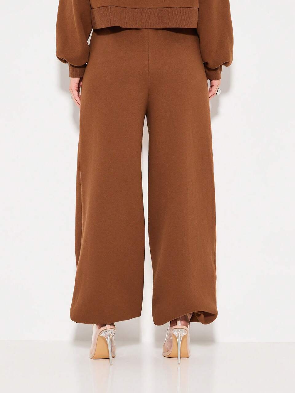 KIZN Pantaloni da jogging a vita alta con gamba larga e tasche laterali