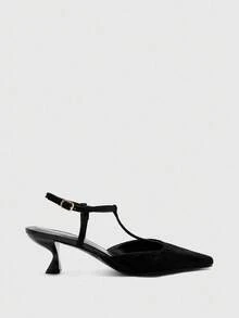 CUCCOO BIZCHIC Women's Fashion Patent Leather Ankle Strap Classic Comfortable Low Heel Pointed Toe Flats, Versatile For Commute, Date, Party, Holiday, Wedding - Black - View 2