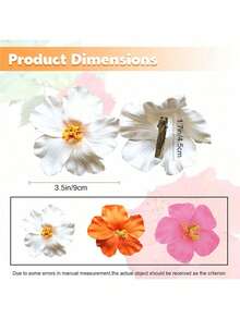 1/3 pièces Épingle à cheveux en fleur d'orchidée en chiffon multicolore bohème grande pour accessoire de mariage de mariée. Accessoires de barrette à cheveux