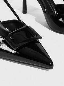 CUCCOO SZL Tacones de aguja de punta negros de moda con tacón alto - Negro - Ver 6