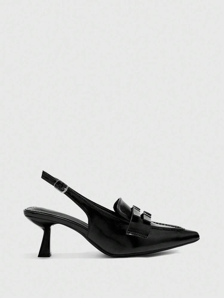 CUCCOO BIZCHIC Classic Apricot Color Backless High Heel Pumps For Women