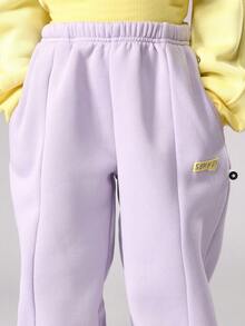 SUMWON Girls Two Piece Wear Set Oversized Drop Shoulder Sweatshirt With Elastic Waist Joggers Cozy Winter Spring Casual Kids Coordinates Fall - Multicolor - View 6