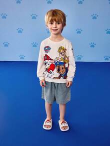 SHEIN | PAW Patrol 可爱卡通白色男女童拖鞋，速干、轻便、耐用的EVA材质，男女通用，适合居家、浴室、游乐场、游泳池、海滩等室内外穿着。 - 白色 - 查看 6