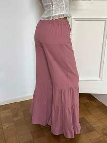 Sunnyshic Quần ống rộng xếp ly đa năng, mùa thu - Màu Khaki - Xem 2