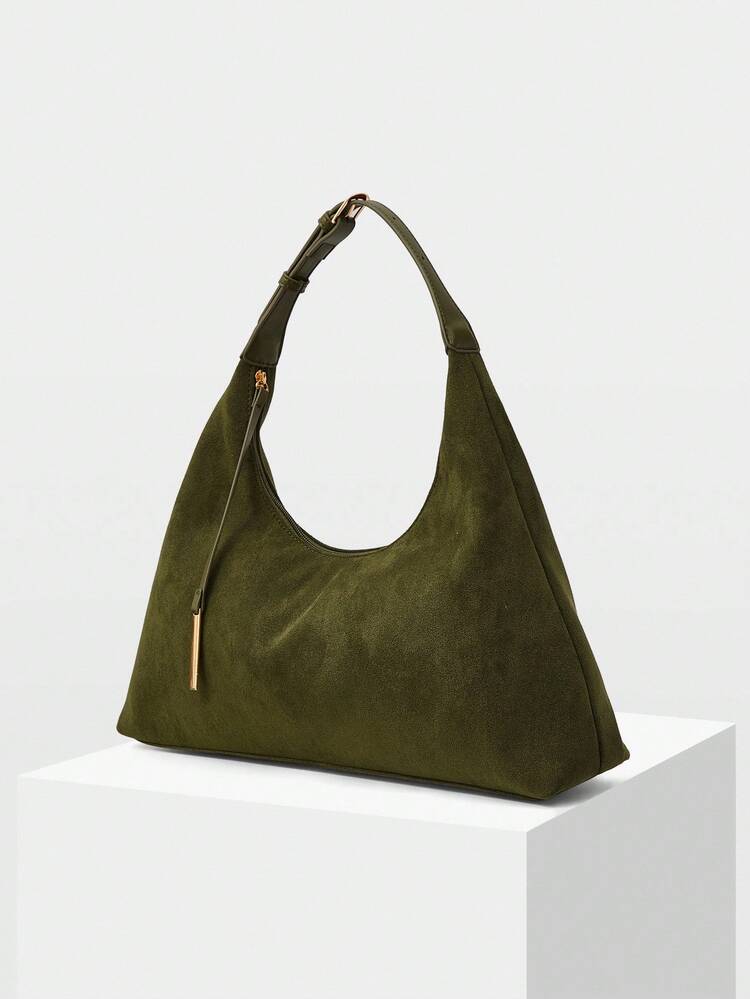 SOLIDE WILDLEDER ÜBERGROSSE EIMER SCHULTERTASCHE, PERFEKT PASSEND ZU HERBSTOUTFITS FÜR FRAUEN
