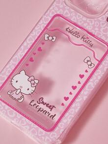 HELLO KITTY AND FRIENDS | SHEIN 卡通字母图案豹纹粉色手机壳带卡槽 - 粉色 - 查看 4