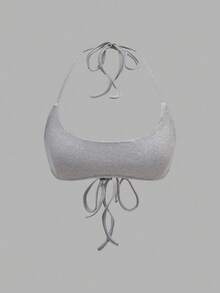 EgrlEra Áo hai dây mảnh phối màu đa năng dành cho nữ - Xám - Xem 4
