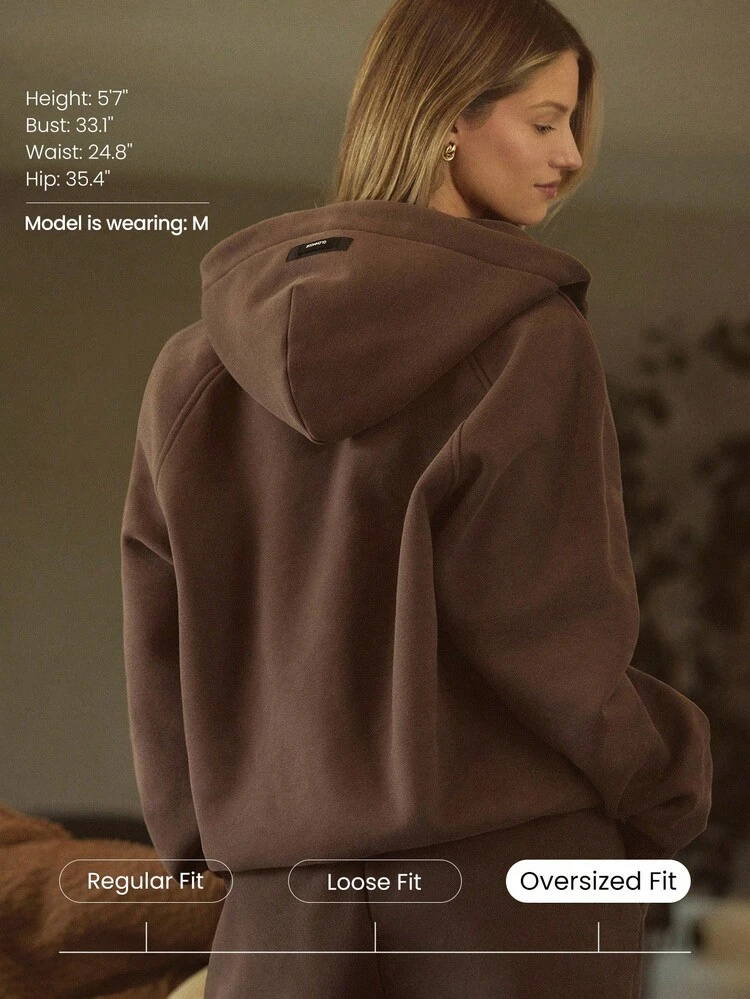 Heavyweight Fleece Oversized Hoodie Jacket Thick Thermal Warm Winter