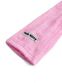 HELLO KITTY AND FRIENDS | SHEIN 女士卡通图案撞色插肩袖上衣和长裤睡衣套装，圣诞节礼物，长袖上衣和长裤睡衣套装，毛绒柔软，保暖可爱，秋冬服装