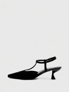 CUCCOO BIZCHIC Women's Fashion Patent Leather Ankle Strap Classic Comfortable Low Heel Pointed Toe Flats, Versatile For Commute, Date, Party, Holiday, Wedding - Black - View 9