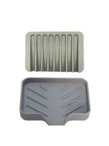 1 件硅胶皂碟托盘、自排水皂架（用于香皂）、带排水功能的硅胶皂碟、香皂盒、皂架、皂瓶、杯子、水槽或柜台收纳盒、厨房台面用洗碗皂碟、家居浴室装饰、秋季装饰、返校