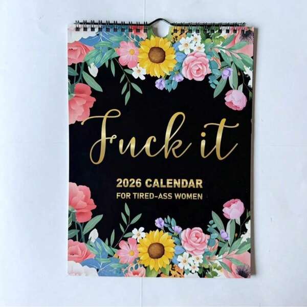 SHEIN 1 Piece 2026 Colorful Floral Wall Calendar-Suitable For Home And Office Wall Decoration, Paper Materials, New Year Decoration | Interesting Design | Paper Calendar, Christmas Gift