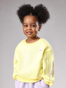 SUMWON Girls Two Piece Wear Set Oversized Drop Shoulder Sweatshirt With Elastic Waist Joggers Cozy Winter Spring Casual Kids Coordinates Fall - Multicolor - View 3