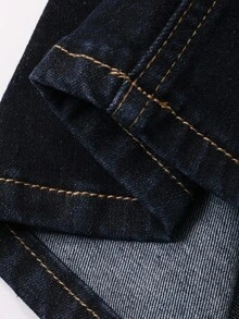 Quần jeans ống loe dáng ôm co giãn màu tối cỡ lớn, phù hợp cho mọi mùa - Rửa tối - Xem 3