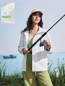 In My Nature Áo khoác hoodie ngoài trời màu trơn thường ngày cho nữ - trắng - Xem 1