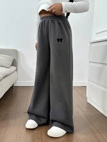 SHEIN Tween 女童保暖内衬裤，适合秋冬季户外运动 - 灰色 - 查看 5