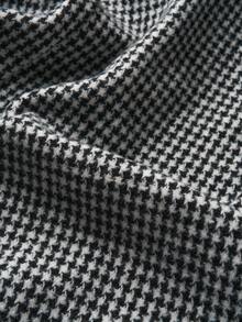 INAWLY Jaqueta de lã pied-de-poule feminina, nova, casual nórdica, preta e branca, outono/inverno - Preto e Branco - Ver 7