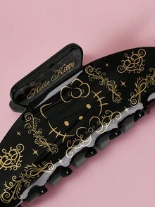 HELLO KITTY AND FRIENDS | SHEIN 1 件黑金色卡通猫图案爪夹，礼品发夹发夹发夹 - 黑色 - 查看 2