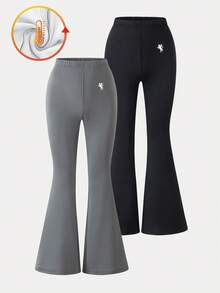 Tween Mädchen Lässig Elegant Weite Hose mit Thermofutter, geeignet für Herbst/Winter Loungewear, Mehrteiler