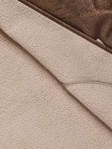 SHEIN MOD Veste décontractée pour femmes à col patchwork, boutonnage simple, poches en biais, automne - Kaki - Voir 6