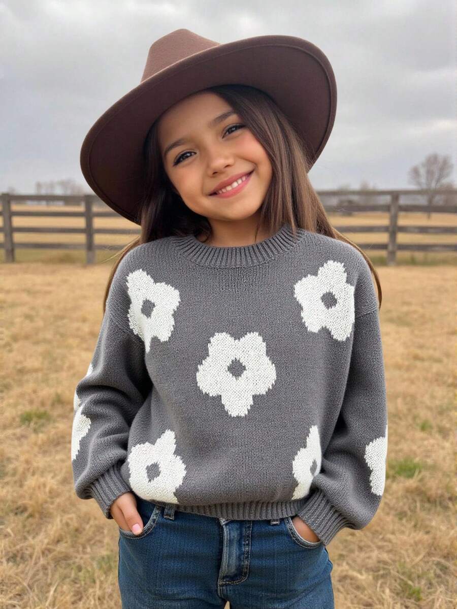 Emery Rose Kids Emery Rose Kids 秋冬少女碎花休闲毛衣