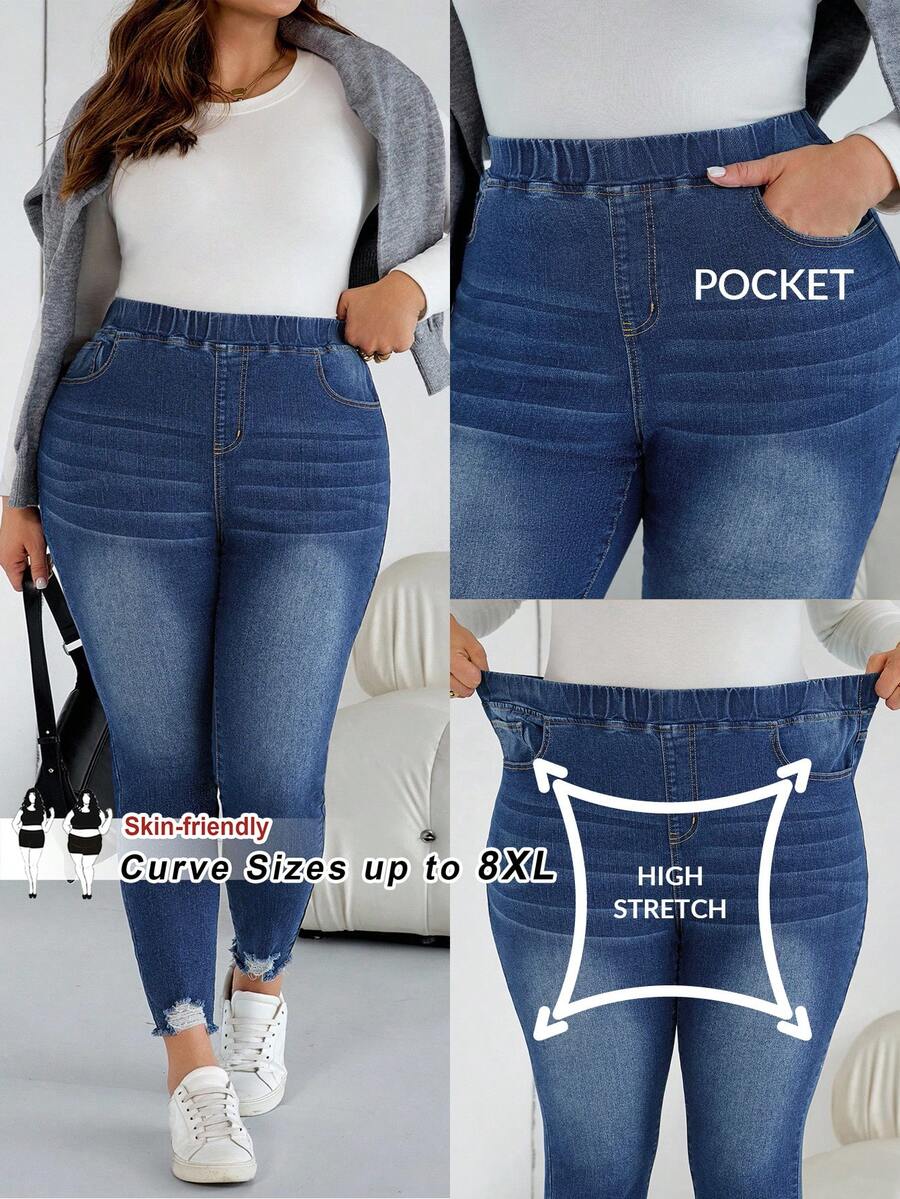 SHEIN CURVE+ Quần jean bó màu trơn cạp chun, sờn rách thường ngày cỡ lớn cho nữ, Quần jean mùa đông cho nữ, Giữ ấm tốt hơn, Quần denim mùa thu, Quần denim mùa thu và mùa đông, Quần denim dày, Quần denim giữ nhiệt, Vải chải giữ nhiệt, Mùa thu, Mùa thu cho nữ, Mùa đông, Mùa thu ấm áp thoải mái, Du lịch, Đi làm, Tiệc tùng, Kỳ nghỉ, Phong cách Old Money, Mua sắm, Tiệc tối, Thanh lịch, Tiệc tùng, Hẹn hò, Mùa đông, Mùa thu, Mùa thu, Halloween, Giáng sinh, Năm mới, Lễ tạ ơn, Tiệc tùng, Quần denim bó cạp chun cho nữ, Vừa vặn với túi, Đa năng, Đường cong cho nữ, Quần denim bó màu xanh co giãn cỡ lớn Quần jean mùa đông cho nữ Quần jean mùa đông cho nữ Quần jean bó co giãn Quần denim cạp cao có gấu cong cho nữ, Mùa thu cho nữ, Quần jeans bó màu xanh co giãn, Mùa thu, Quần jeans bó rách cỡ lớn cho nữ, Thời trang mùa thu, Giáng sinh, Halloween - Màu xanh lam - Xem 1