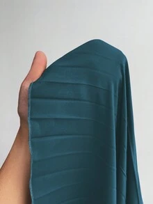 Maweii 大码浪漫优雅性感夏日度假系带褶皱缎面连衣裙 - 水鴨藍 - 查看 6