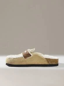Solecia Women's Thick Sole Slip-On Mule Shoes, Closed Toe, Autumn/Spring - Khaki - View 3