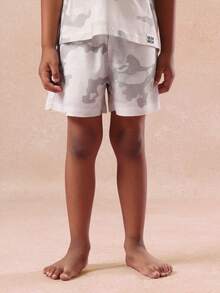 SUMWON Kids Camouflage Pajama Set Short Sleeve T-Shirt And Shorts Two Piece Sleepwear Night Wear Comfort Grey Pattern Matching Set For Casual And Vacation - Multicolor - View 4