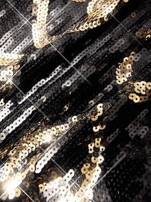 Vintamour Sukienki imprezowe dla pań w dużych rozmiarach, sukienki z cekinami, suknie imprezowe, eleganckie, luksusowe i dostojne suknie, odzież imprezowa w stylu retro dla kobiet, sukienki w stylu Gatsby'ego - Czarne - Zobacz 7