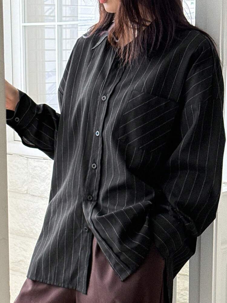 Women's Loose Plaid Street Casual School Shirt Long Sleeve Top