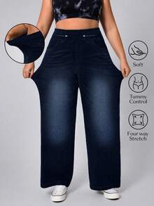 Flexra Plus Size Soft Medium Washed Elastic Denim Jeans