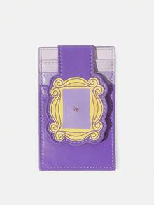 FRIENDS X SHEIN 1pc Purple Gradient Frame Pattern Card Holder,Gifts - Purple - View 6