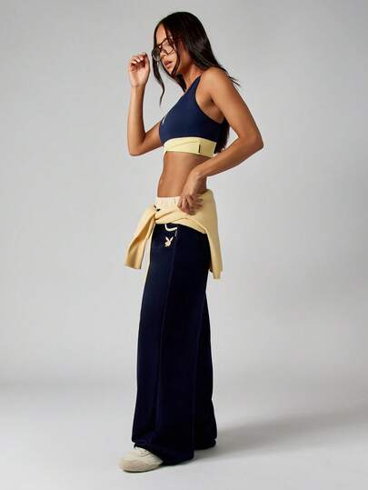 Missguided x Playboy 圣诞节阔腿裤，撞色腰带