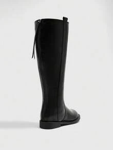 CUCCOO BIZCHIC 女士时尚白色可爱珍珠平底踝靴 - 黑色 - 查看 8