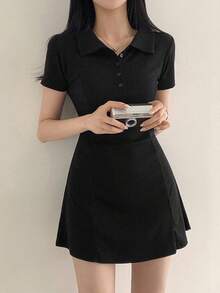 DAZY Women's Summer Short Sleeve Casual A-Line Dress Sundress