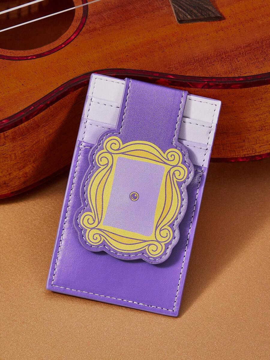 FRIENDS X SHEIN 1pc Purple Gradient Frame Pattern Card Holder,Gifts - Purple - View 1