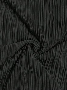 Selianne Robe midi élégante pour femme de taille standard avec manches évasées, design de ceinture plissée à la taille - Noir - Voir 7