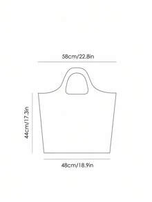 FRIENDS X SHEIN 1个字母图案RPET可折叠手提袋，便携购物袋，礼品，紫色 - 紫色 - 查看 4