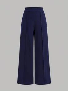 Girlism Tween Girls Casual Colorblock Patchwork Shirt & Wide Leg Pants 2 Pieces Set,Elegant,Contrast Color Stitching - Blue and White - View 9