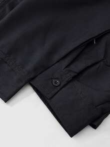 ROMWE MEN Goth Camicia casual da uomo con stampa di teschi e lettere, con chiusura lampo, autunnale