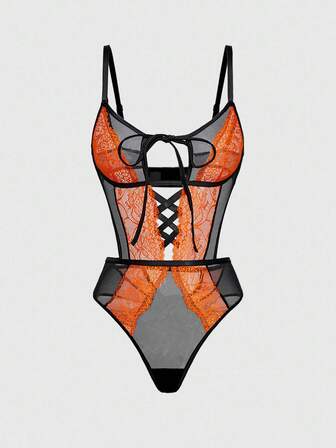 Goth Body in pizzo e rete gotico sexy, senza fili, da donna