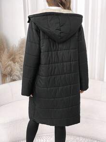 Editum Áo khoác nữ màu đen kẻ sọc, dáng lửng, đa năng, phù hợp mặc hàng ngày, mùa thu/đông. - màu đen - Xem 7