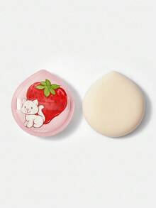 Strawberry Shortcake X SHEIN Bộ 2 miếng bông trang điểm mềm mại in hình dâu tây dễ thương, ý tưởng quà tặng. - Nhiều màu - Xem 8