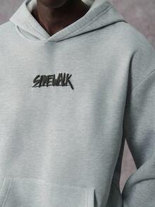 STYNVO 男式字母图案休闲套头连帽衫 - 灰色 - 查看 3