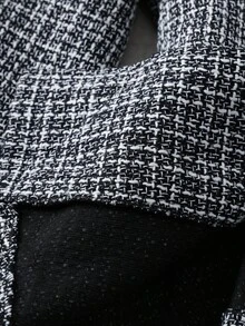 GlowEve CURVE Women's Elegant Lace Trim Shawl Neck Single Button Long Sleeve Jacket + Loose Fit Pants 2 Pieces Set, Plus Size, Autumn/Winter - Black - View 7